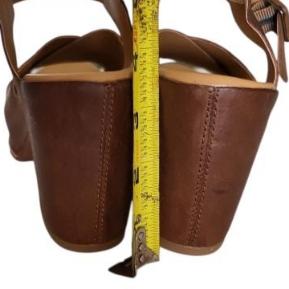 Kork Ease San Isabel Carlos Brown Leather Platform Clog Heel Sandal Shoe Women 8 - Picture 11 of 14